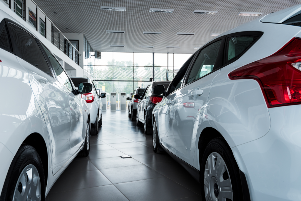 a cleaning company getting ready to clean the showroom of a car auto dealership in phoenix az