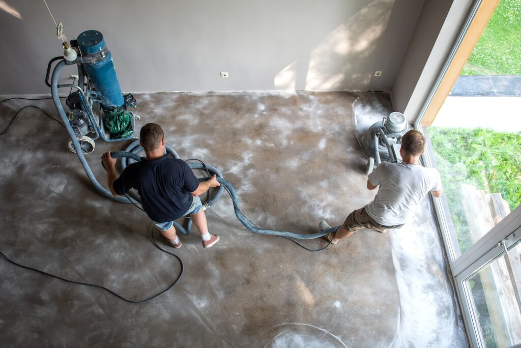 commercial cleaners clean a floor post construction in queen creek, Construction Cleanup,