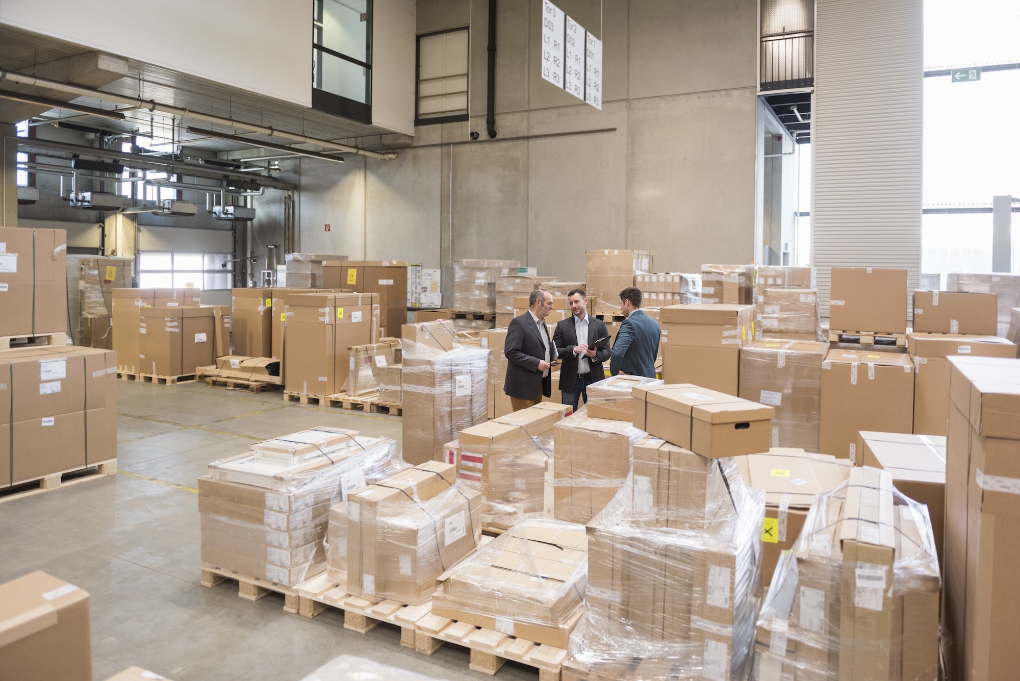 Men waiting for cleaning company in a warehouse in the phoenix area city of goodyear