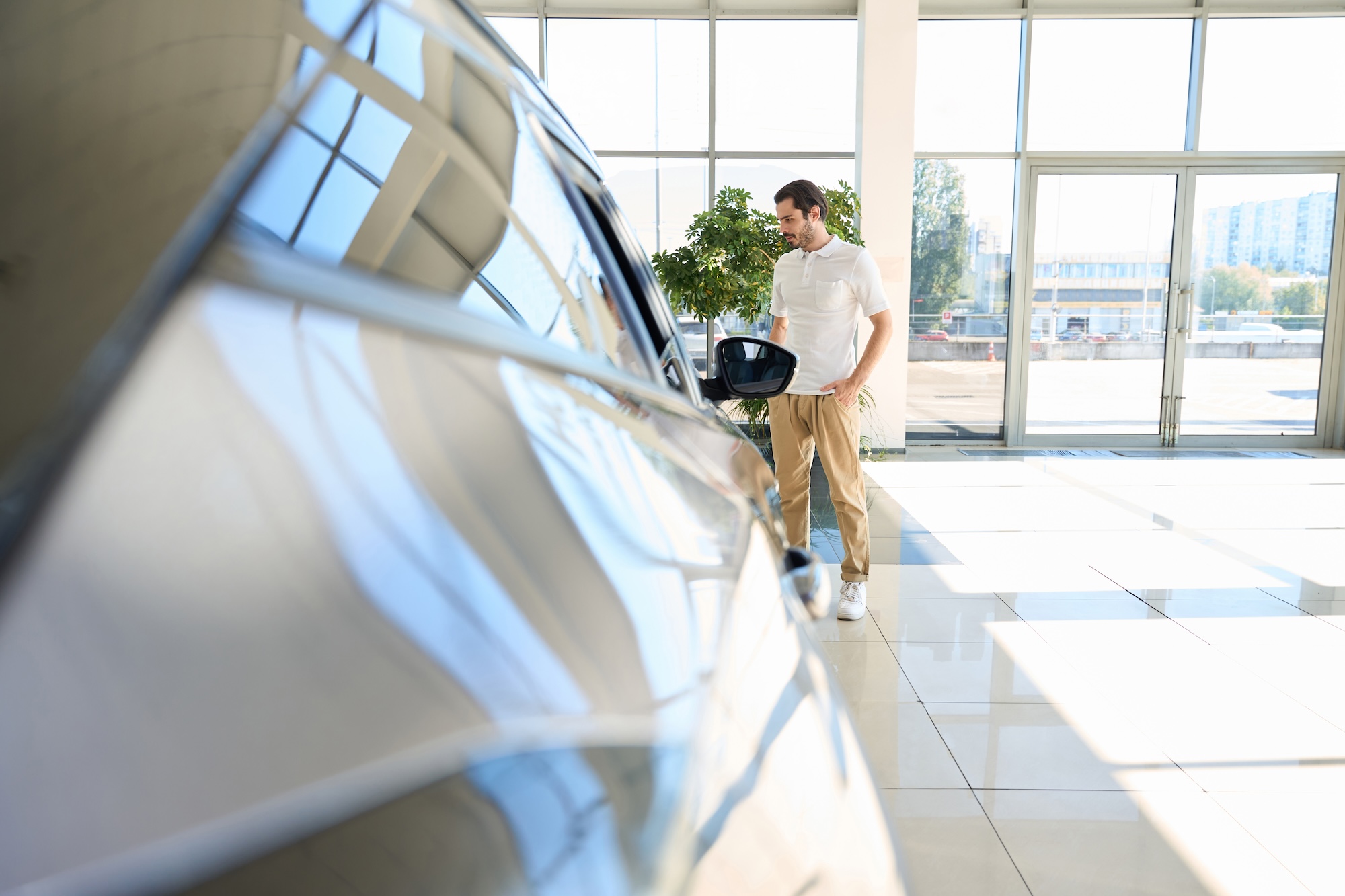 auto dealership in scottsdale az waiting for a cleaning company to clean the showroom